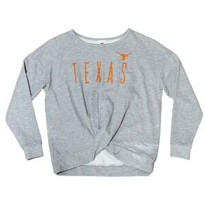 Longhorn Apparel University of Texas Twist Front Sweatshirt Grey Orange‎ Small